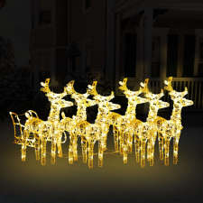 vidaXL Akril rénszarvasos-szános karácsonyi dekoráció 320 LED-del karácsonyi dekoráció