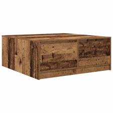 vidaXL antik fa dohányzóasztal fiókokkal 100x100x40 cm (3328406) bútor