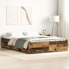 vidaXL antik fa szerelt fa ágykeret matrac nélkül 120x200 cm ágy és ágykellék