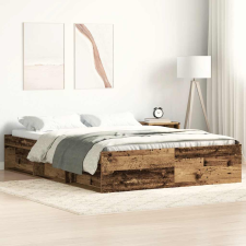 vidaXL antik fa szerelt fa ágykeret matrac nélkül 160x200 cm ágy és ágykellék