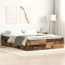 vidaXL antik fa szerelt fa ágykeret matrac nélkül 160x200 cm ágy és ágykellék