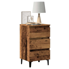 vidaXL antik fa színű éjjeliszekrény fémlábakkal 40 x 35 x 69 cm bútor