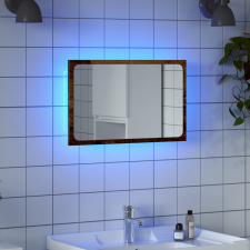 vidaXL antik fa színű fürdőszobatükör LED-világítással 60x8,5x38 cm fürdőszoba bútor
