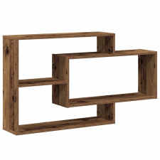 vidaXL antik fa színű szerelt fa fali polc 104x20x58,5 cm (855822) bútor