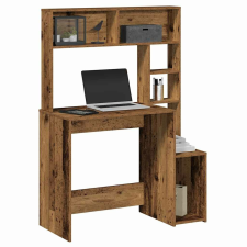 vidaXL antik fa színű szerelt fa íróasztal polcokkal 100x45x140 cm íróasztal