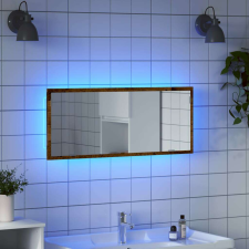 vidaXL antik fa színű szerelt fa LED-es fürdőszobatükör 100x8,5x37 cm fürdőszoba bútor