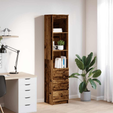 vidaXL antik fa színű szerelt fa magasszekrény 37,5x35x180 cm bútor