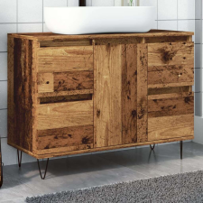 vidaXL antik fa színű szerelt fa mosdószekrény 80 x 33 x 60 cm fürdőszoba bútor