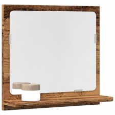 vidaXL antik fa színű szerelt fa tükrös fürdőszobaszekrény 40x11x37 cm fürdőszoba bútor