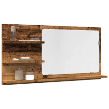 vidaXL antik fa színű szerelt fa tükrös fürdőszobaszekrény 90x11x45 cm fürdőszoba bútor