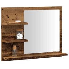 vidaXL antik fa színű tükrös fürdőszobaszekrény 60 x 10,5 x 45 cm fürdőszoba bútor