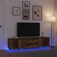 vidaXL antik fa színű TV-szekrény LED-lámpákkal 193,5x41x50 cm bútor