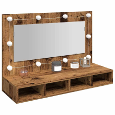 vidaXL antik fa tükrös szekrény LED-ekkel 90x31,5x62 cm bútor