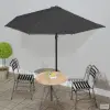 vidaXL Antracit féloldalas erkély napernyő alumíniumrúddal 300x155 cm
