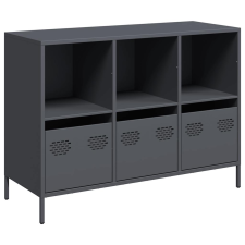 vidaXL antracit hidegen hengerelt acél tálalószekrény 101,5x39x73,5 cm (851366) bútor