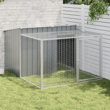 vidaXL antracit horganyzott acél kutyakennel kifutóval 153x194x110 cm szállítóbox, fekhely kutyáknak