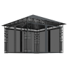 vidaXL antracit pavilon szúnyoghálóval/fényfüzérrel 3x3x2,73m 180g/m²
