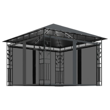 vidaXL antracit pavilon szúnyoghálóval/fényfüzérrel 3x3x2,73m 180g/m² szúnyogháló