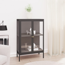 vidaXL antracitszürke acél és üveg tálalószekrény 75 x 35 x 105 cm bútor