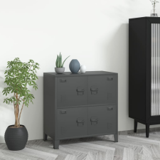 vidaXL antracitszürke acél ipari irattartó szekrény 75 x 40 x 80 cm irattároló szekrény
