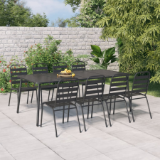 vidaXL antracitszürke acél kerti asztal 200 x 100 x 71 cm kerti bútor