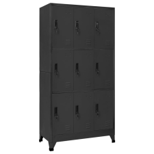 vidaXL antracitszürke acél zárható szekrény 90 x 45 x 180 cm bútor