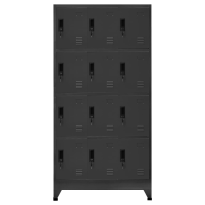 vidaXL antracitszürke acél zárható szekrény 90 x 45 x 180 cm (339815) bútor