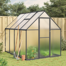 vidaXL antracitszürke alumínium melegház alapvázzal 224 x 169 x 195 cm kerti tárolás