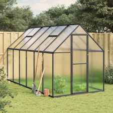 vidaXL antracitszürke alumínium melegház alapvázzal 334x169x195 cm kerti tárolás