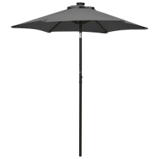 vidaXL antracitszürke alumínium napernyő LED-világítással 200 x 211 cm kerti bútor
