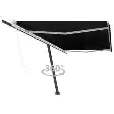 vidaXL antracitszürke automata póznás napellenző 500 x 350 cm kerti bútor
