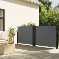 vidaXL Antracitszürke behúzható oldalsó napellenző 120 x 1000 cm kerti bútor