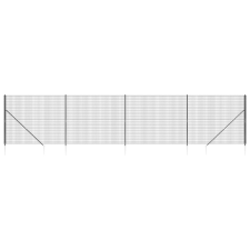vidaXL antracitszürke dróthálós kerítés cövekekkel 1,8 x 10 m (154245) építőanyag