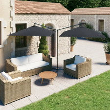 vidaXL Antracitszürke dupla napernyő acélrúddal 600 x 300 cm kerti bútor