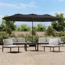 vidaXL antracitszürke dupla tetős napernyő 449x245 cm kerti bútor