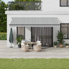 vidaXL antracitszürke és fehér kézzel kihúzható napellenző 500x350 cm kerti bútor