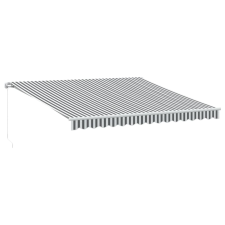 vidaXL antracitszürke-fehér LED-es kézi napellenző 400 x 350 cm (3215793) kerti bútor