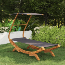 vidaXL antracitszürke hajlított fa tetőponyvás függőágy 100x198x150 cm kerti bútor