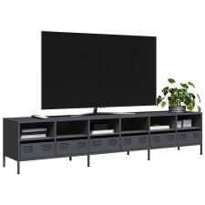 vidaXL antracitszürke hidegen hengerelt acél TV-szekrény 202x39x43,5cm bútor