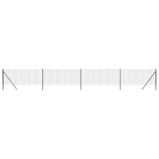 vidaXL antracitszürke horganyzott acél dróthálós kerítés 1,1 x 10 m (154226) építőanyag