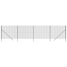 vidaXL antracitszürke horganyzott acél dróthálós kerítés 1,6x10 m (154196) építőanyag