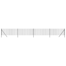 vidaXL antracitszürke horganyzott acél dróthálós kerítés 1x10 m (154193) építőanyag