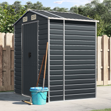 vidaXL antracitszürke horganyzott acél kerti fészer 191 x 130 x 198 cm kerti tárolás