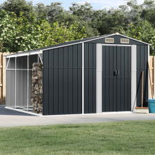 vidaXL antracitszürke horganyzott acél kerti fészer 277x279x179 cm kerti tárolás