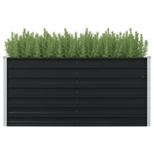 vidaXL Antracitszürke horganyzott acél kerti magaságyás 160x80x77 cm kerti dekoráció