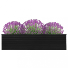 vidaXL Antracitszürke horganyzott acél kerti magaságyás 320x40x77 cm kerti dekoráció