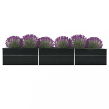 vidaXL Antracitszürke horganyzott acél kerti magaságyás 480x80x45 cm kerti dekoráció