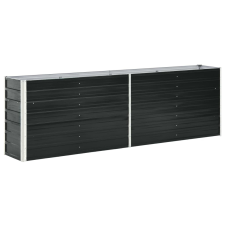 vidaXL antracitszürke horganyzott acél kerti virágtartó 240x40x77 cm kerti dekoráció