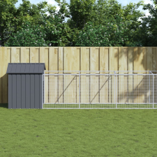 vidaXL Antracitszürke horganyzott acél kutyakennel 117 x 813 x 123 cm szállítóbox, fekhely kutyáknak