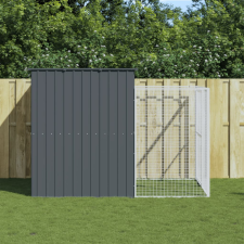 vidaXL antracitszürke horganyzott acél kutyakennel 214x253x181 cm szállítóbox, fekhely kutyáknak